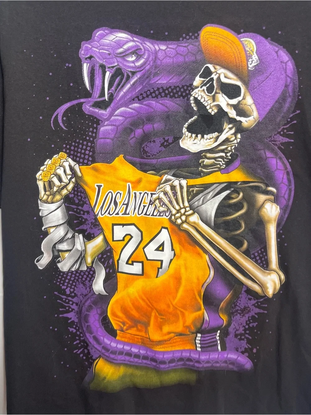 Los Angeles Lakers Shirt Mens Medium Black NBA Basketball Kobe Bryant 24 Mamba